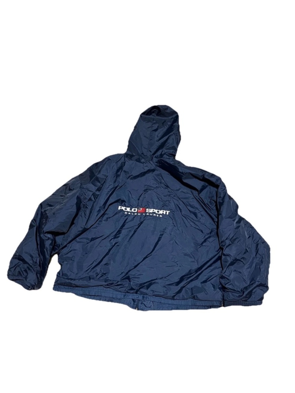 Vtg Polo Sport Ralph Lauren Navy Blue Fleece Windbreaker Jacket Men's M Rain